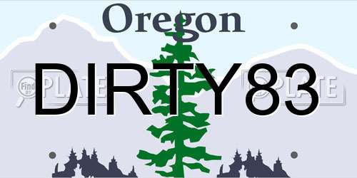 DIRTY83 Oregon License Plate