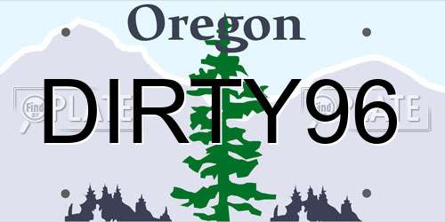 DIRTY96 Oregon License Plate