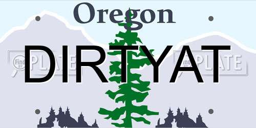 DIRTYAT Oregon License Plate