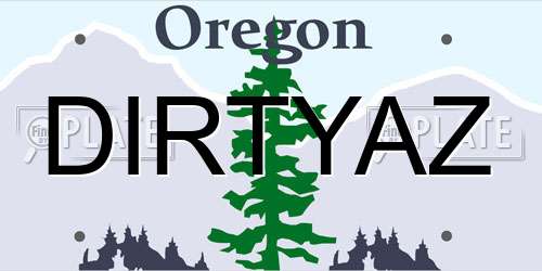 DIRTYAZ Oregon License Plate