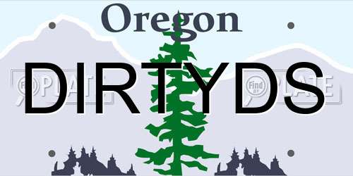 DIRTYDS Oregon License Plate