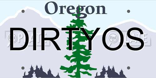 DIRTYOS Oregon License Plate