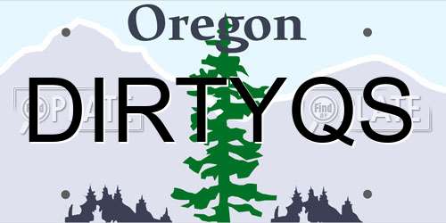 DIRTYQS Oregon License Plate