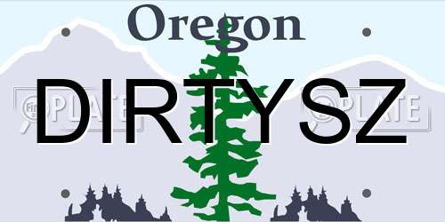 DIRTYSZ Oregon License Plate