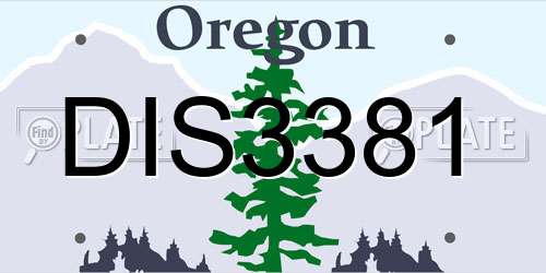 DIS3381 Oregon License Plate