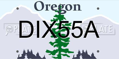 DIX55A Oregon License Plate