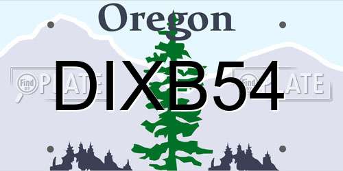 DIXB54 Oregon License Plate