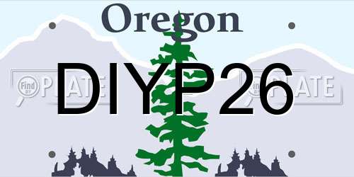 DIYP26 Oregon License Plate