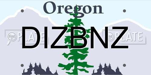 DIZBNZ Oregon License Plate