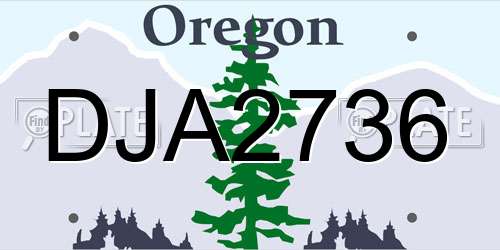 DJA2736 Oregon License Plate