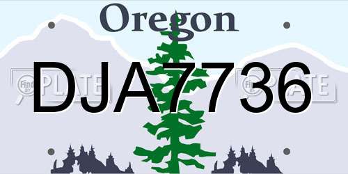DJA7736 Oregon License Plate