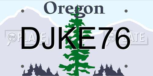 DJKE76 Oregon License Plate
