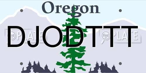 DJODTTT Oregon License Plate