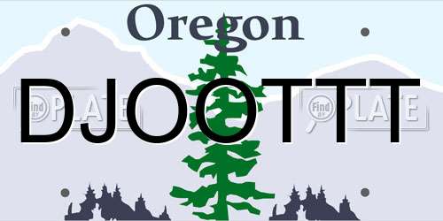 DJOOTTT Oregon License Plate