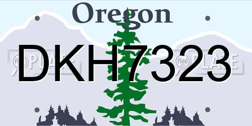 DKH7323 Oregon License Plate