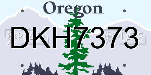 DKH7373 Oregon License Plate