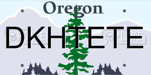 DKHTETE Oregon License Plate
