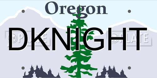 DKNIGHT Oregon License Plate