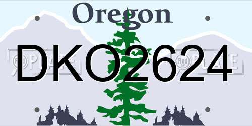DKO2624 Oregon License Plate