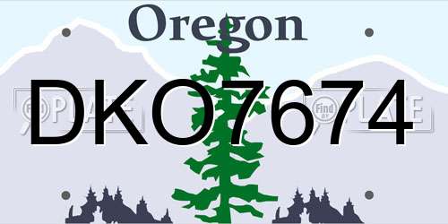DKO7674 Oregon License Plate