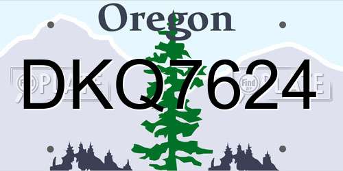 DKQ7624 Oregon License Plate