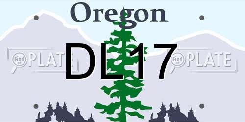 DL17 Oregon License Plate
