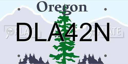 DLA42N Oregon License Plate
