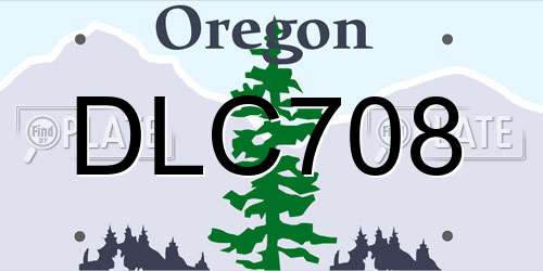 DLC708 Oregon License Plate