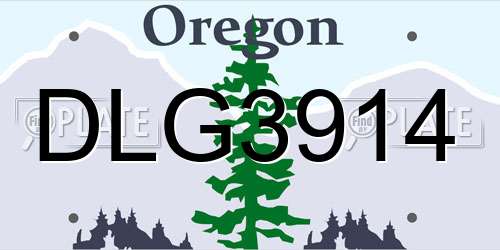 DLG3914 Oregon License Plate