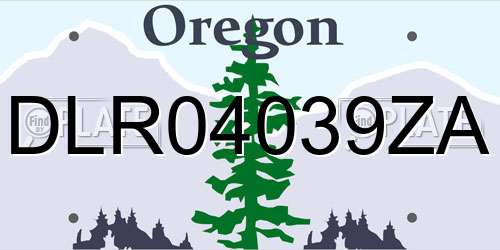 DLR04039ZA Oregon License Plate