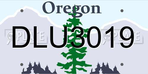 DLU3019 Oregon License Plate
