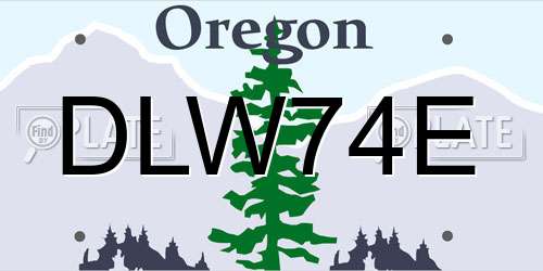 DLW74E Oregon License Plate