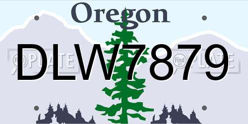 DLW7879 Oregon License Plate