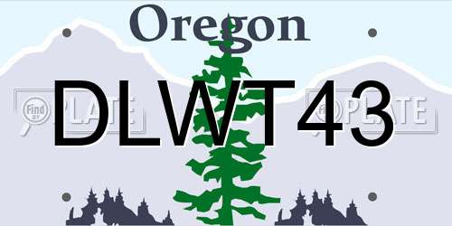 DLWT43 Oregon License Plate