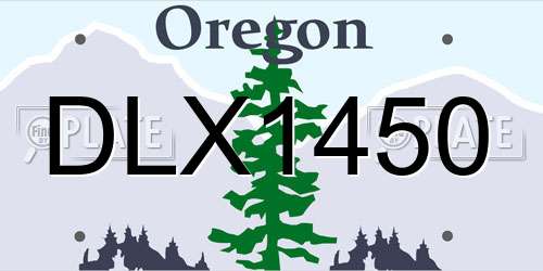 DLX1450 Oregon License Plate