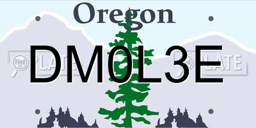 DM0L3E Oregon License Plate
