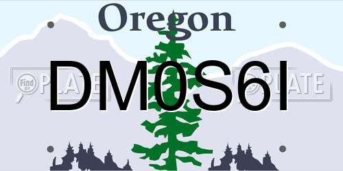 DM0S6I Oregon License Plate