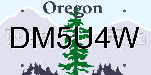 DM5U4W Oregon License Plate