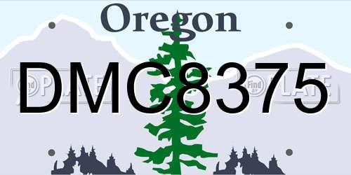DMC8375 Oregon License Plate