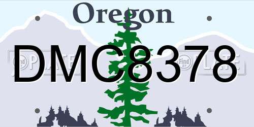DMC8378 Oregon License Plate