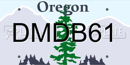 DMDB61 Oregon License Plate