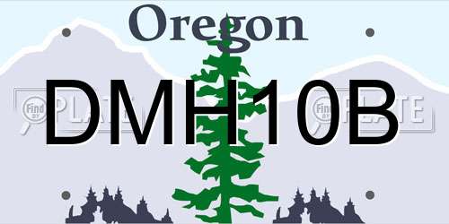 DMH10B Oregon License Plate