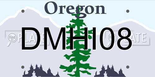 DMHI08 Oregon License Plate