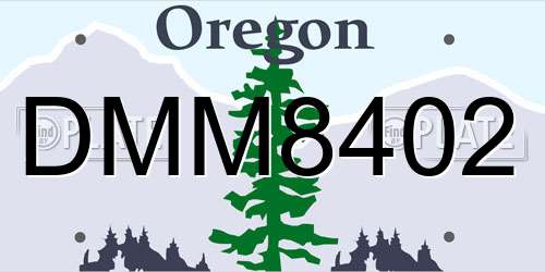 DMM8402 Oregon License Plate