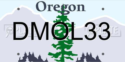 DMOL33 Oregon License Plate