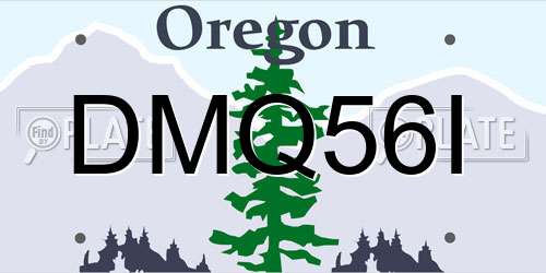 DMQ56I Oregon License Plate