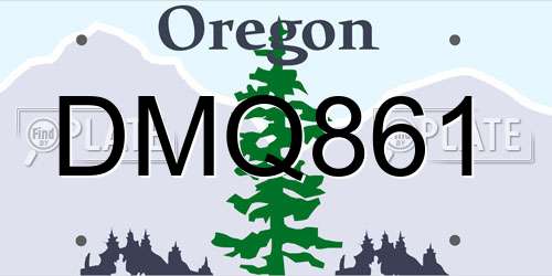 DMQ861 Oregon License Plate