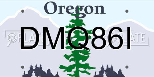 DMQ86I Oregon License Plate
