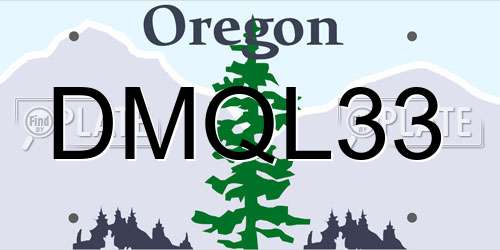 DMQL33 Oregon License Plate