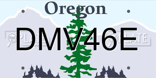 DMV46E Oregon License Plate